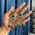 Nazam Premium Earrings – Dark Green
