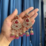 Nazam Premium Earrings – Dark Pink