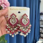 Bhavya Kundan Chandbali – Dark Pink