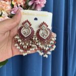 Bhavya Kundan Chandbali – Red