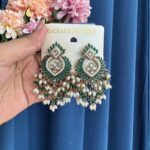 Bhavya Kundan Chandbali – Dark Green