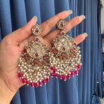 Simi Premium Chandbali – Dark Pink