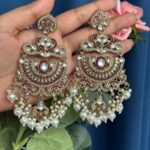 Saloni Premium Kundan Earrings – Wine