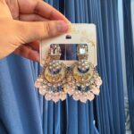 Greeshma Kundan Earrings – Light Pink