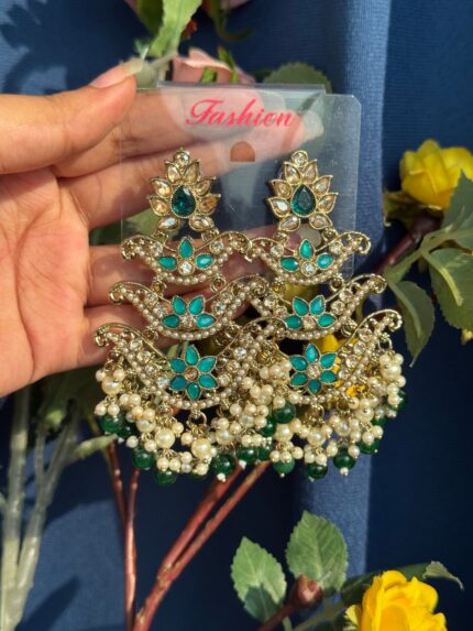 Ragini Premium Earrings – Dark Green