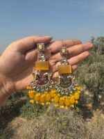 Ganesha Brass Chandbali Earrings – Yellow - Image 2