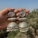 Vidya Brass Jhumka – White