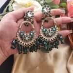 Pihu Crystal Earrings – Green