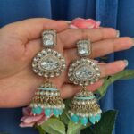 Festive Jhumka – Light Blue
