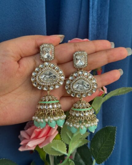 Festive Jhumka – Light Green