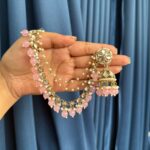Sitara Kaan Chain Jhumka – Light Pink