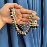 Sitara Kaan Chain Jhumka – Black