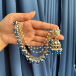 Sitara Kaan Chain Jhumka – Dark Blue