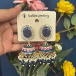 Mayuri Meenakari Jhumka – Dark Blue