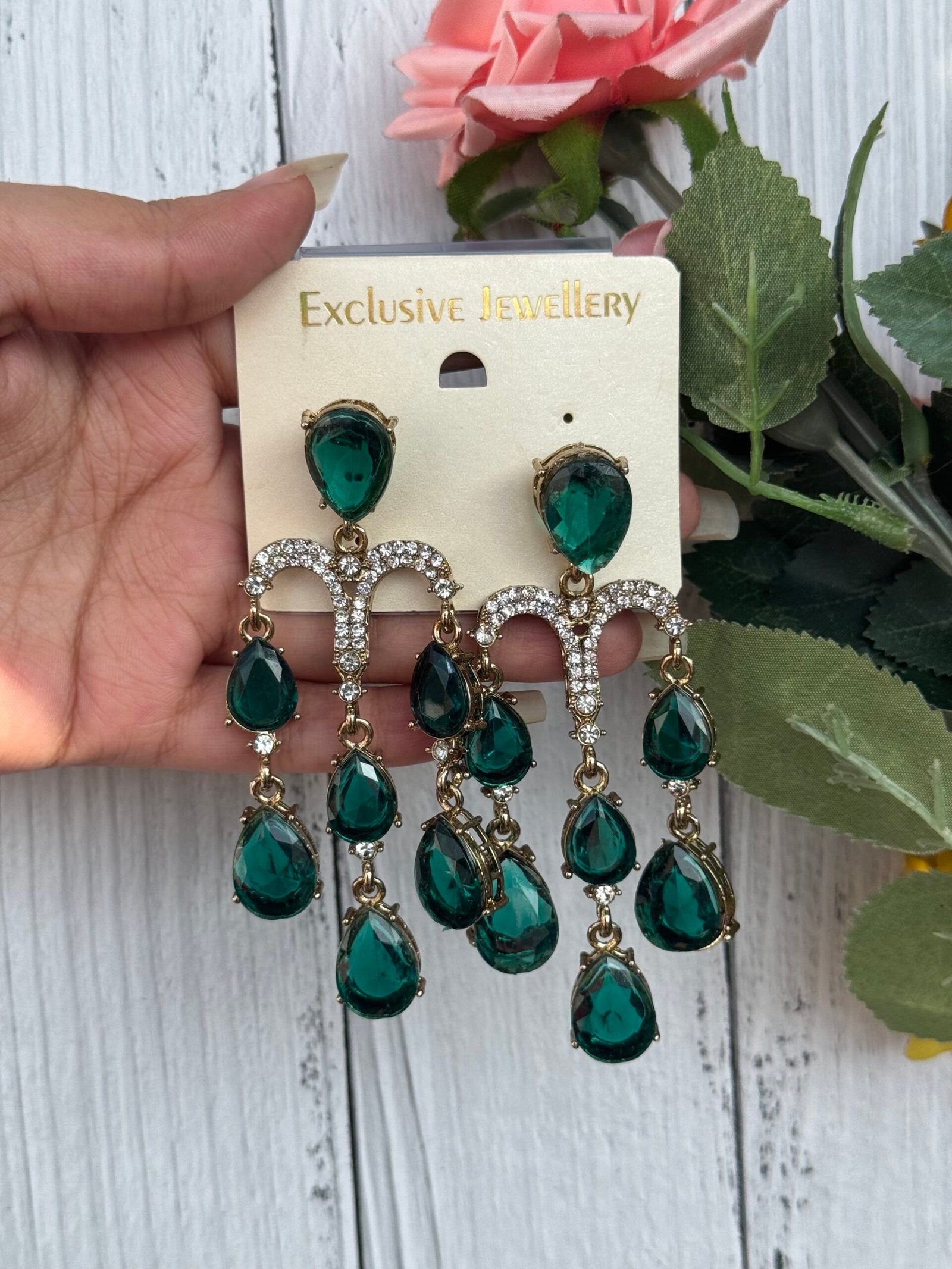 Photo-12-01-25-4-31-20-PM-scaled-1.jpg Emily Stone Earrings- Dark Green - Image 1