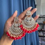 Kundan Chandbali – Red