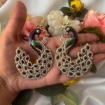 Vaishali Unique Peacock Earrings – Black