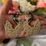 Vaishali Unique Peacock Earrings – Yellow