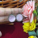 Daily Wear Brass Drop Earrings Round – Light Pink