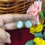 Daily Wear Brass Drop Earrings Round – White