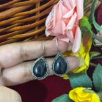 Daily Wear Brass Drop Earrings – Black