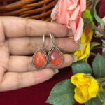 Daily Wear Brass Drop Earrings – Orange