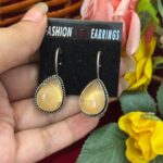 Daily Wear Brass Drop Earrings – Light Yellow