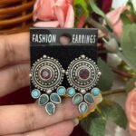 Brass Stone Earrings – Multi