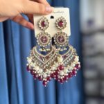 Hansika Kundan Earrings – Purple