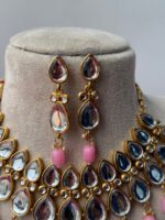 Ameesha Kundan Set – Light Pink - Image 2