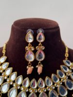 Ameesha Kundan Set – Peach - Image 2