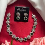 Karishma American Diamond Set – Emerald Green