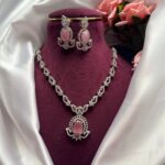 Jaspreet Premium American Diamond Set – Light Pink