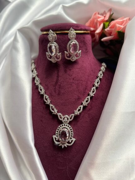 Jaspreet Premium American Diamond Set – White