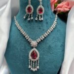 Surbhi American Diamond Set – Red