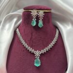 Sabha American Diamond Set – Mint Green