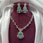 Jaspreet Premium American Diamond Set -Mint Green
