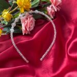 Crystal Bead Hairband – White
