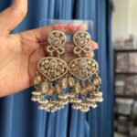 Shivi Kundan Earrings – Light Pink