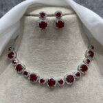 Lisa Premium American Diamond Set – Red