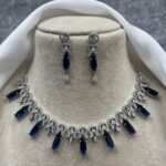 Monica Premium American Diamond Set – Dark Blue