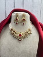 Rani Rajwadi Temple Jewellery Set – Multi - Image 3