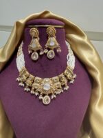 Rani Rajwadi Temple Jewellery Set – White - Image 3