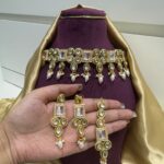 Veena Premium Temple Jewellery Set – White