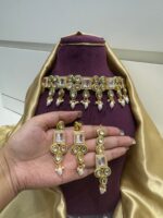 Veena Premium Temple Jewellery Set – White