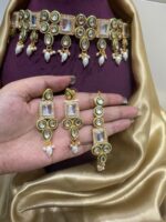 Veena Premium Temple Jewellery Set – White - Image 2