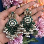 Purvi Premium Earrings – Dark Green