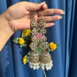 Vanya Kundan Jhumka With Kaan Chain – White