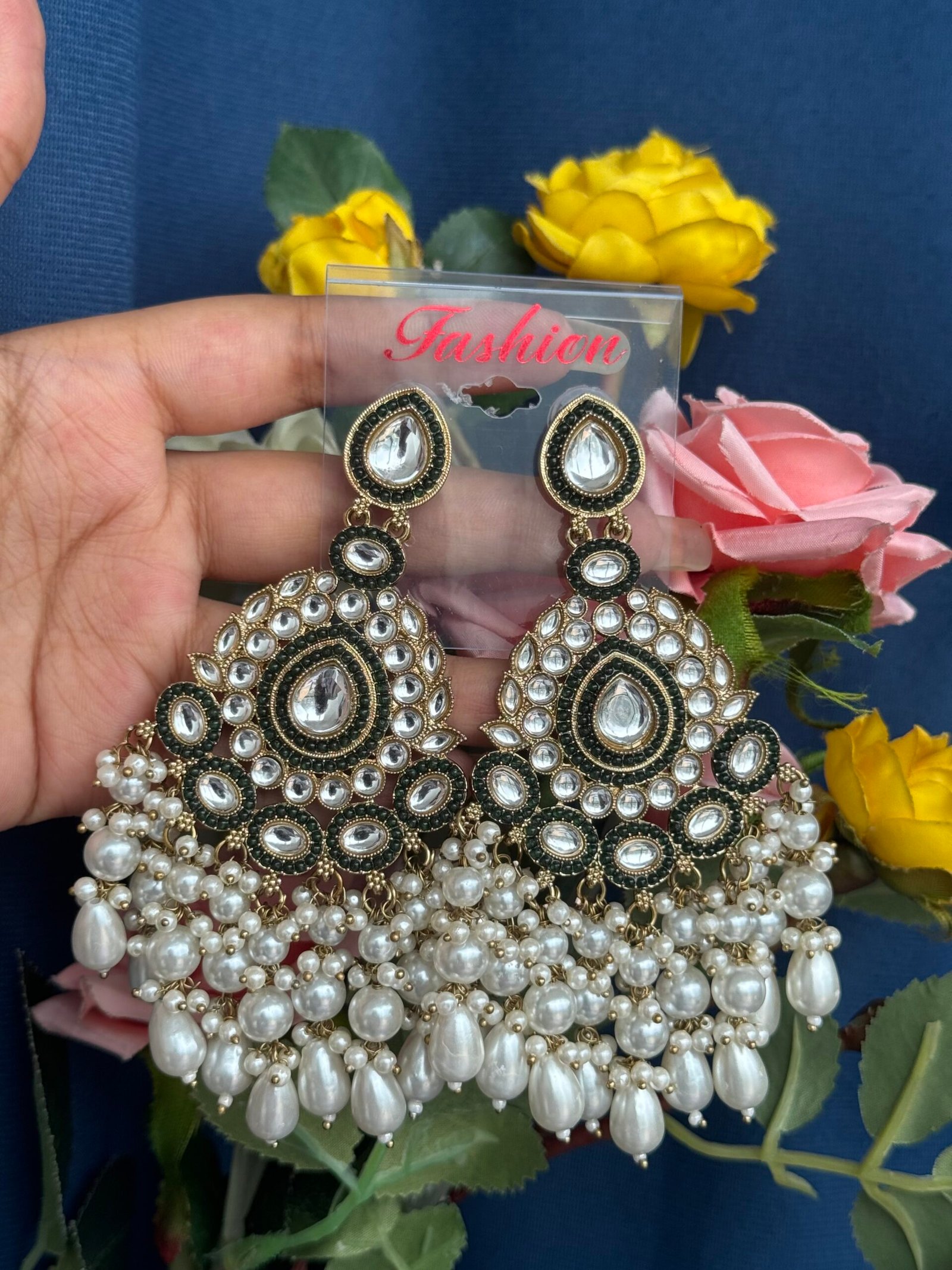 Photo-16-08-24-2-32-58-PM-scaled-1.jpg Avantika Long Earrings – Dark Green - Image 1