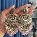 Hema Premium Statement Earrings – Light Pink
